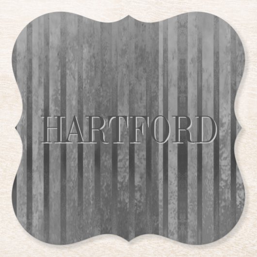 Tinten Grijs Ombre Strepen Papieren Onderzetters (Voorkant)