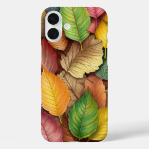 TINTEN GROEN ROOD GOUD VALLEN BLADEREN iPhone 16 PLUS HOESJE