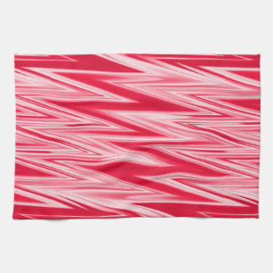 Tinten rood abstract zigzagpatroon theedoek