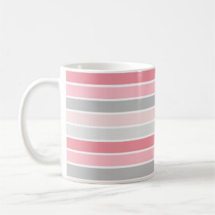 Tinten roze gestreept koffiemok