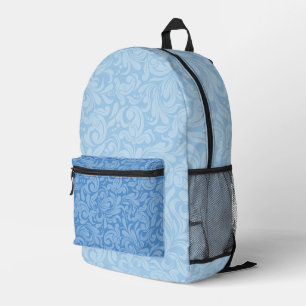 TINTEN VAN BLAUW DAMASKER PATRONEN BEDRUKTE RUGZAK