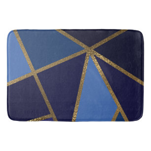 Tinten van Blauw & Goud Bronzen Geometrisch Chic B Badmat