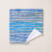 Tinten van blauw, grijs en wit Ombre Gestreept Bad Handdoek (Wasdoekje)