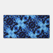 Tinten van Blauw Polynesisch Patroon Bureaumat (Voorkant)