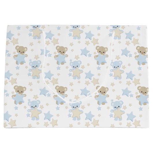 TINTEN VAN BLAUW & TAN TEDDYBEREN & STERREN GROOT CADEAUZAKJE (Voorkant)