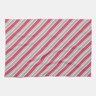 Tinten van blauw wit en roze strepen theedoek