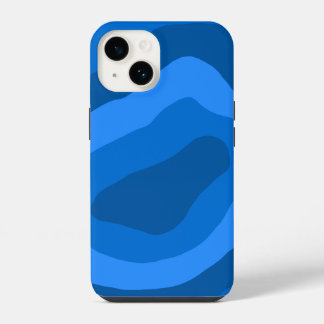 tinten van blauwe abstracte kunst iPhone 14 hoesje