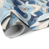 Tinten van blauwe gebroken knikkers cadeaupapier (Rol Hoek)