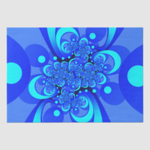 Tinten van blauwe moderne abstracte fractal kunst tissuepapier