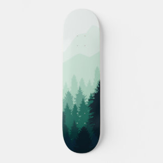 Tinten van de natuur berg bos mist skateboard