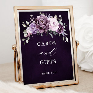 Tinten van Dusty Paarse Blooms kaarten en geschenk Poster