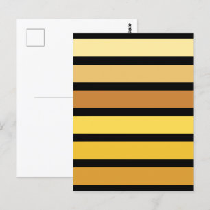 Tinten van goudgele strepen op zwart briefkaart