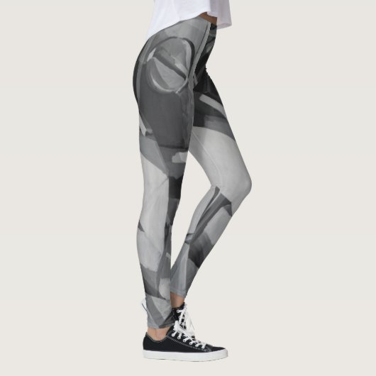 Tinten van grijs Abstract Leggings (Rechts)