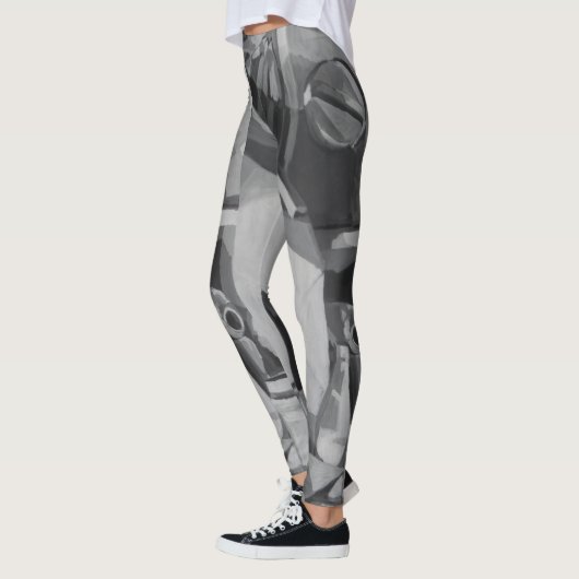 Tinten van grijs Abstract Leggings (Links)