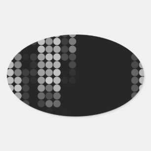 Tinten van Grijs Stippenpatroon Ovale Sticker