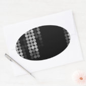 Tinten van Grijs Stippenpatroon Ovale Sticker (Envelop)