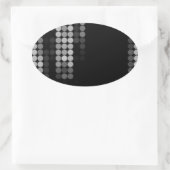 Tinten van Grijs Stippenpatroon Ovale Sticker (Tas)