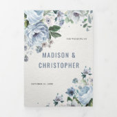 Tinten van grijs stoffig blauwe winter rustieke tr drieluik aankondiging (Cover)