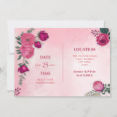 Tinten van Magenta Roze Rose Modern diner Kaart (Achterkant)