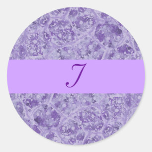 Tinten van Paarse Monogram Bruiloft Seals Ronde Sticker