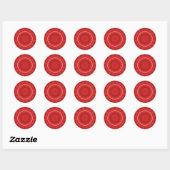 Tinten van Rode Kaleidoscoop Ronde Sticker (Vel)