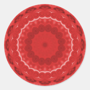 Tinten van Rode Kaleidoscoop Ronde Sticker