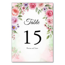 Tinten van Stof Roze Botanisch Tafelnummer