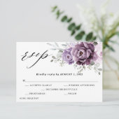 Tinten van Stofachtig Paarse Bloesems Melancholisc RSVP Kaartje (Staand voorkant)