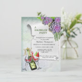 Tinten zeegroen & lavendel vrijgezellenfeest (Staand voorkant)