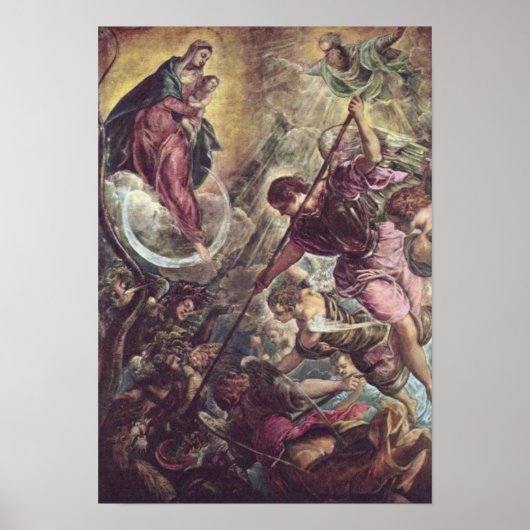 Tintoretto – Archangel Michael Fights Satan Poster (Voorkant)