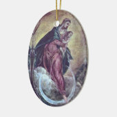 Tintoretto Crescent Moon Madonna Maria Apocalypse Keramisch Ornament (Links)