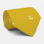 Tiny Anchors Pattern Golden Yellow Stropdas (Opgerold)