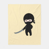 Tiny Angry Ninja op Geel Fleece Deken (Voorkant)