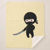 Tiny Angry Ninja op Geel Sherpa Deken (Voorkant)