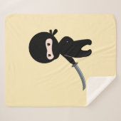 Tiny Angry Ninja op Geel Sherpa Deken (Voorkant (horizontaal))