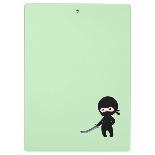 Tiny Angry Ninja over Green Klembord (Achterkant)