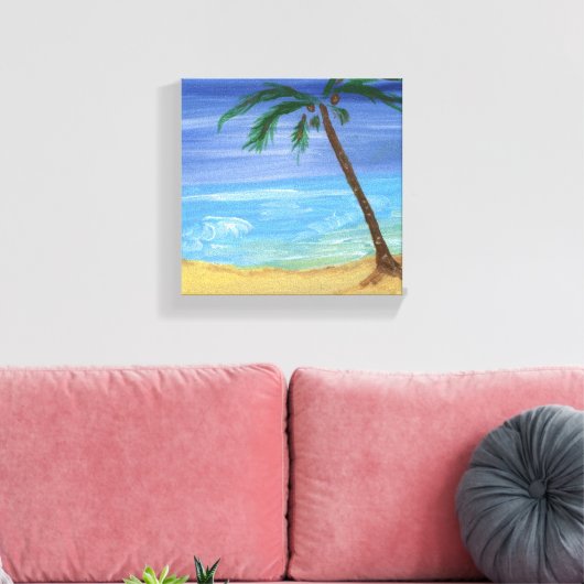 Tiny Beach Scene Schilderen Verpakt Canvas (Insitu (Woonkamer))