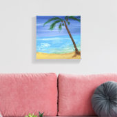 Tiny Beach Scene Schilderen Verpakt Canvas Afdruk (Insitu (Woonkamer))