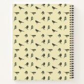 Tiny Birds Pattern on Beige Personalised Notitieboek (Achterkant)