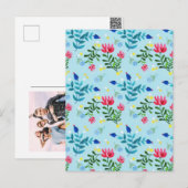 Tiny Bloom Blue Flowers Spring Garden Feestdagenkaart (Voorkant / Achterkant)