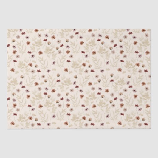 Tiny Bloom Waterverf Pattern Tissuepapier (Voorkant)