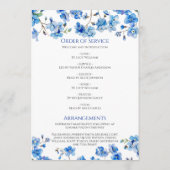 Tiny Blue Wildflowers Funeral Order of Service Programma (Achterkant)