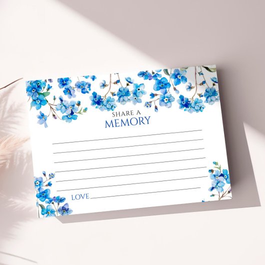 Tiny Blue Wildflowers Funeral Share a Memory Kaart
