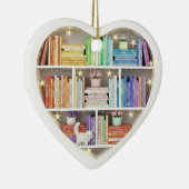 Tiny Book Shelves Rainbow Bookshelf 2Dprint Books Keramisch Ornament (Rechts)