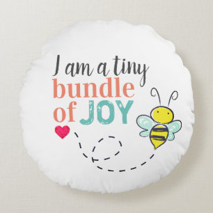 Tiny Bundle Of Joy Schattigee Bijenkwekerij Rond Kussen