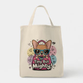 Tiny but Mighty Chihuahua T-Shirt Tote Bag (Achterkant)