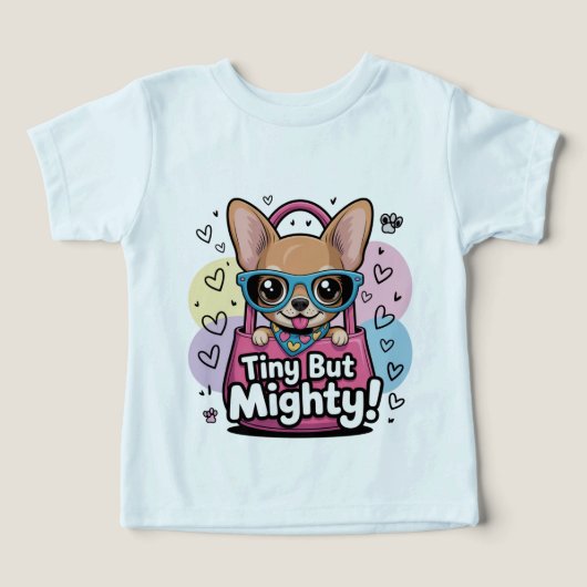 Tiny but Mighty Chihuahua Toddler Tops & T-Shirts (Design Recto)