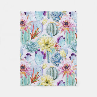 Tiny Cactus Pattern Fleece Deken