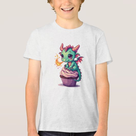 Tiny Chaos Dragon Tri-Blend Shirt (Voorkant)