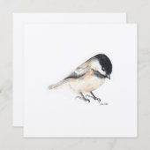 Tiny Chickadee schilderij Waterverf Feestdagenkaart (Voorkant / Achterkant)